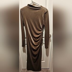 Elegant Brown Long Sleeve Dress